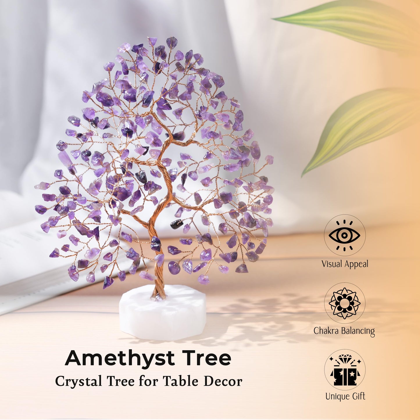 YATSKIA Amethyst Tree, Healing Crystals and Gemstones, Crystal Gifts for Women, Feng Shui Gemstone Tree of Life, Gem Stones Quartz Crystals Home Decor, Amethyst Gifts (Size - 10 Inch)