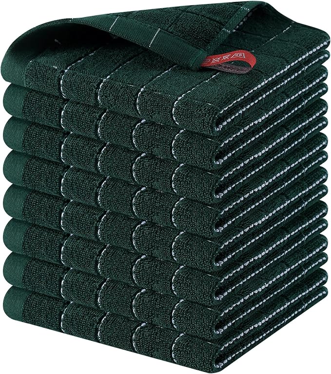 Homaxy 100% Cotton Terry Kitchen Dish Cloths, Ultra Soft and Absorbent Dish
