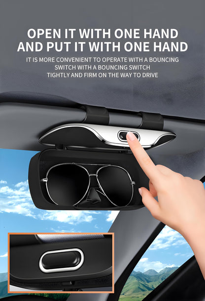 GDQ Sunglass Holder for Car Visor Clip Glasses Case Car Sunglasses Case for Car Sun Visor Glasses Storage Box Car Sunglass Holder Car Visor Accessories Universal for SUV Sedan Truck (Black)