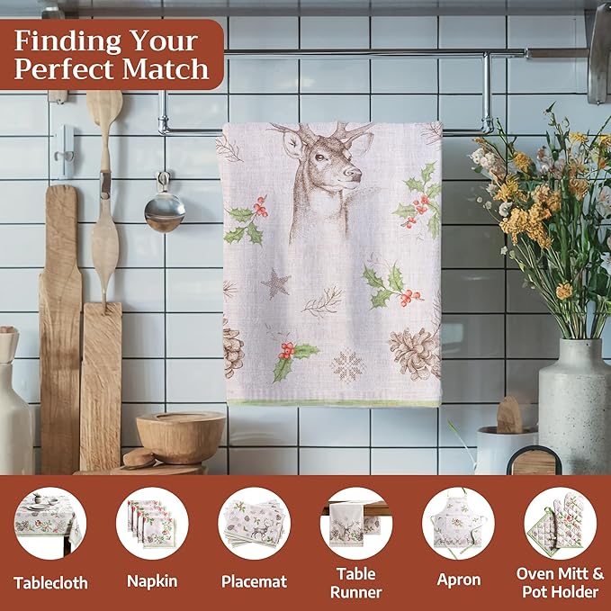 Maison d' Hermine Kitchen Towels Set of 3 100% Cotton 20" x 27.5" Reusable