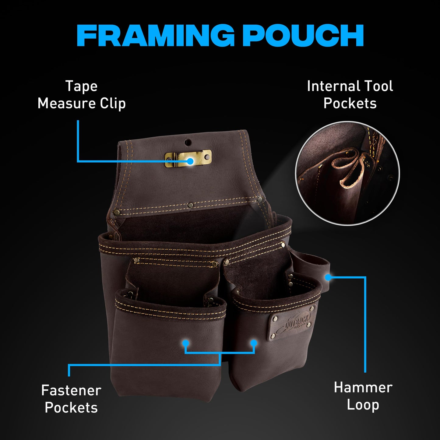 OX Pro Construction Tool Belt with Suspenders - 22-Pocket Leather Tool Belt Pouches - (XL) Made of Oil-Tanned Leather with Double-Stitching Morrales De Construccion