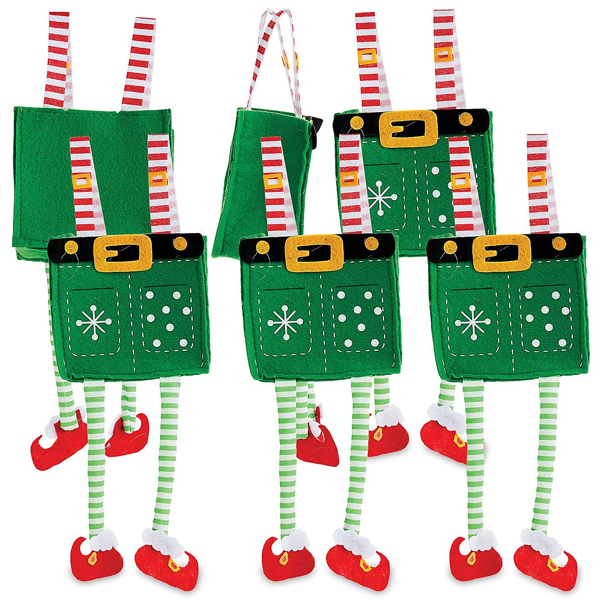 Elf Pants Christmas Treat Bags, Set of 6 Gift Bags for Children Holiday Parties Teachers Decorations