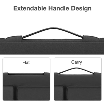MOSISO 360 Protective Laptop Case 13.3 inch, 13-13.3 inch Laptop Sleeve Compatible with MacBook Air/Pro 13 / Pro 14, HP Dell ASUS Lenovo, Side Open Bag with 2 Raised&1 Flapover Pockets, Black