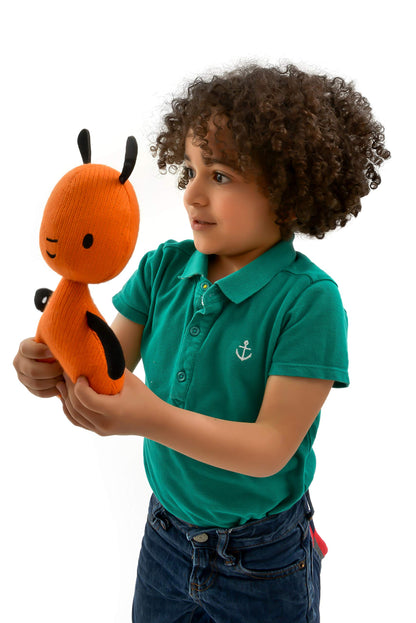 Bing toys, talking Flop teddy bear. Flop makes sounds like he does in the Bing CBeebies TV Show. Perfect toddler toys, Orange