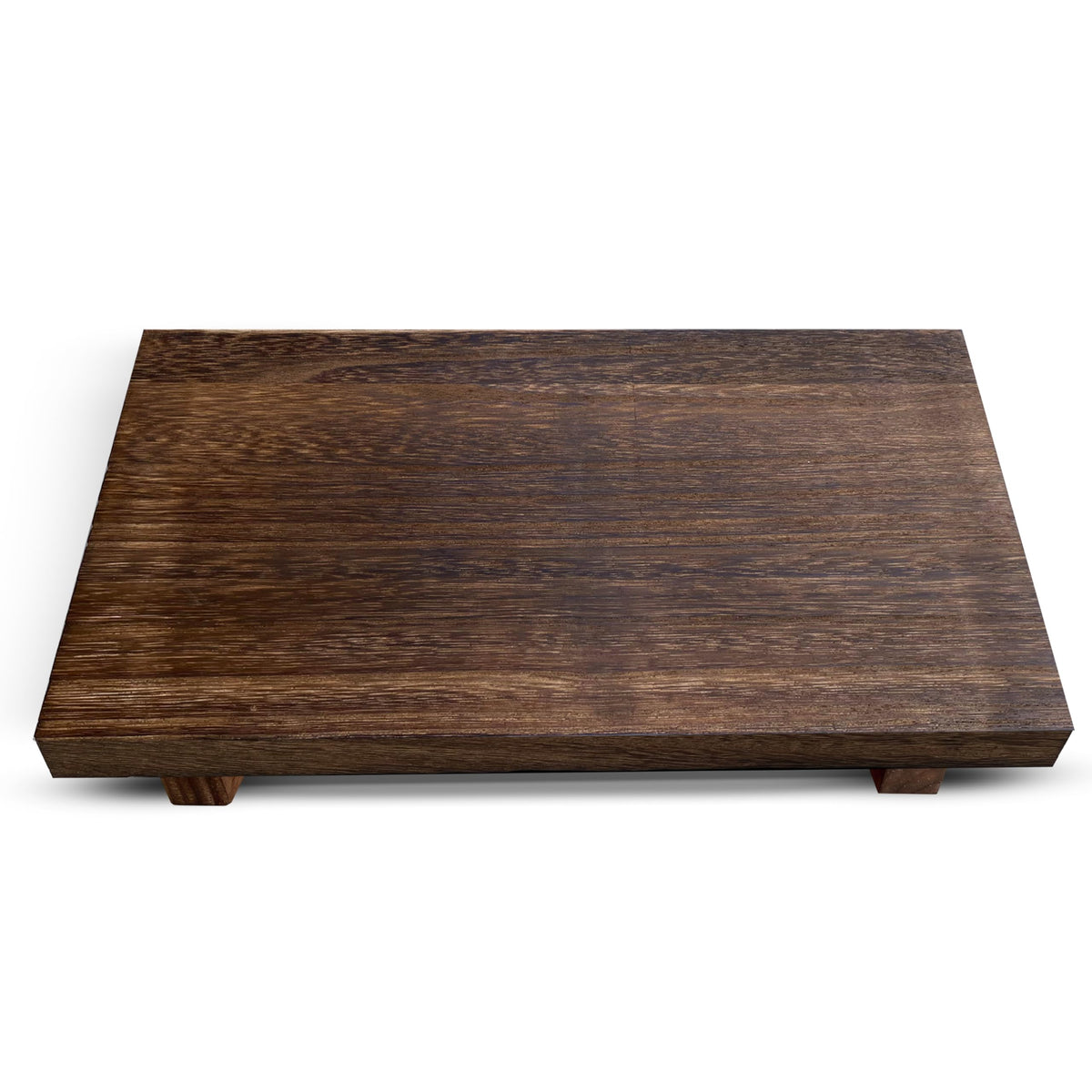 Lyfe Simple Rustic Pedestal Stand - Handmade Small Wood Tray - Soap Tray for Kitchen Sink, Bathroom (Brown, 12 x 7 x 1.5 Inch)