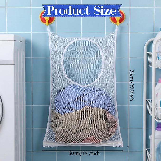 Hanging Laundry Hamper Bag, Breathable Mesh Laundry Hamper over the Door