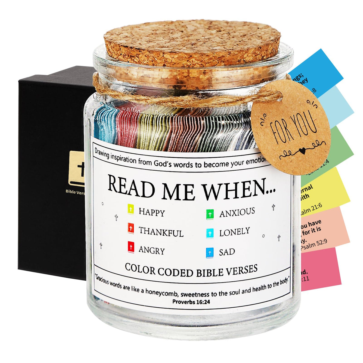 Bible Verse Jar,Scripture Prayer Cards Holy Read Me When Bible Verses Jar,Religious Communion Confirmation Baptisms Christian Gifts for Women Men Teen Girls,Birthday Gifts for Women Mom Teens Friends