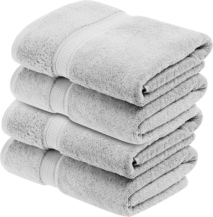Superior Egyptian Cotton Pile Bath Towel Set of 4, Ultra Soft Luxury Towels