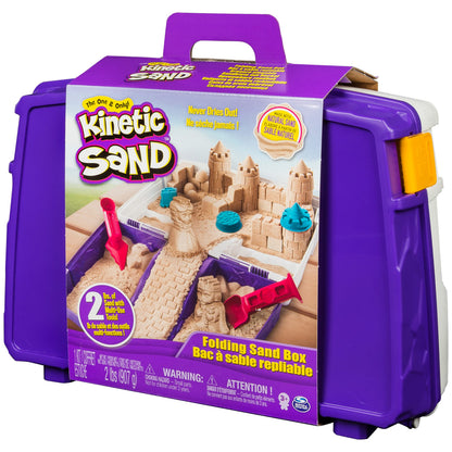 Kinetic Sand Folding Sandbox comes with 2LBS of Non-Toxic Play Sand, 7 Tools and Activity Space Educational Creative Kid's Sensory Toys for Boys and Girls Aged 3+