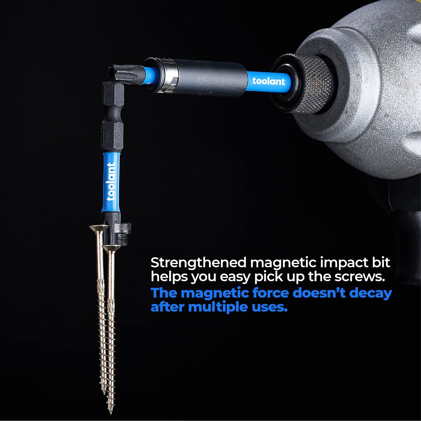 toolant Impact Torx Bit Set 26+1pcs (T7-T40), 1/4 Hex-Shank S2 Steel Security Torx Bit Set, Tamper Proof Star Bit Set with CNC Machined Tips, 1”&2” Long with Magnetic Impact Bit Holder and Storage Box