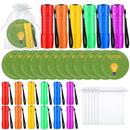 VIHOSE 36 Pcs/12 Set Christian Gifts Bulk You Brightening My Day Flashlights Set 12 LED Lights 12 Bible Verse Cards 12 Bags for Religious Church VBS Sunday School Classroom Reward Exchange Gift