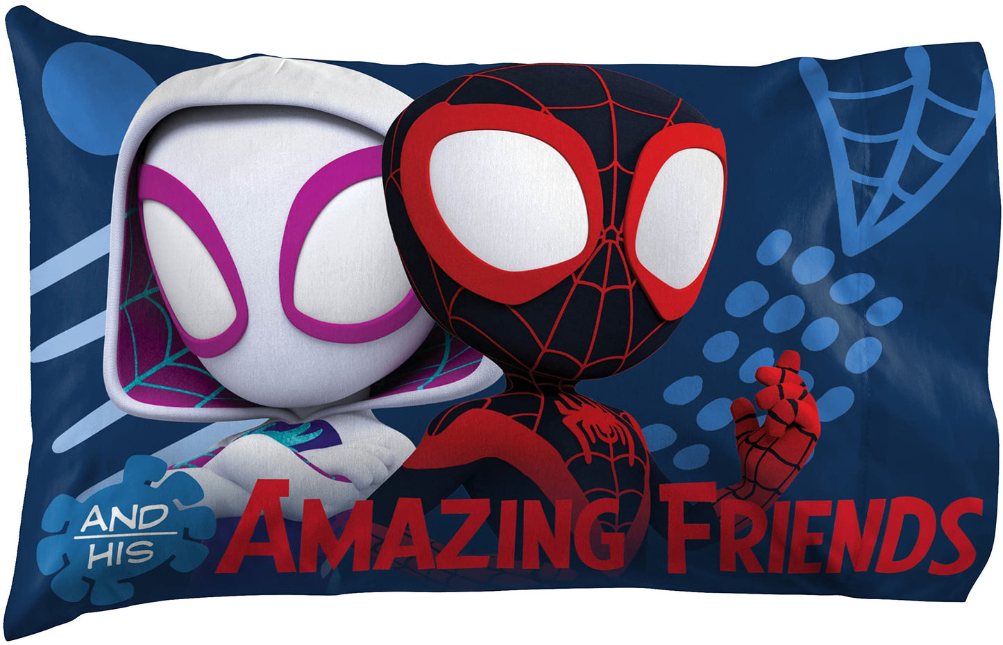 Jay Franco Kids Sheet Set with Fitted, Flat Sheets & Pillow Cover - Ultra-Soft Bedding with Pillowcase for Room Decor, White - Spidey & Friends, 3 Piece Twin