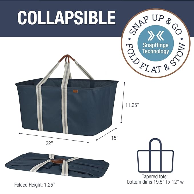 CleverMade Collapsible Laundry Tote 2-Pack – Foldable Carry-All Storage Bin