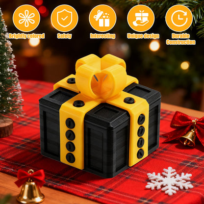 Prank Gift Box - 3.14in, 3D Printed Box with Screws, Surprise Funny Money Puzzle Box, Novelty Gift Boxes for Presents for Birthday, Valentines Day Gifts Party Favors Festival (Black Gold)