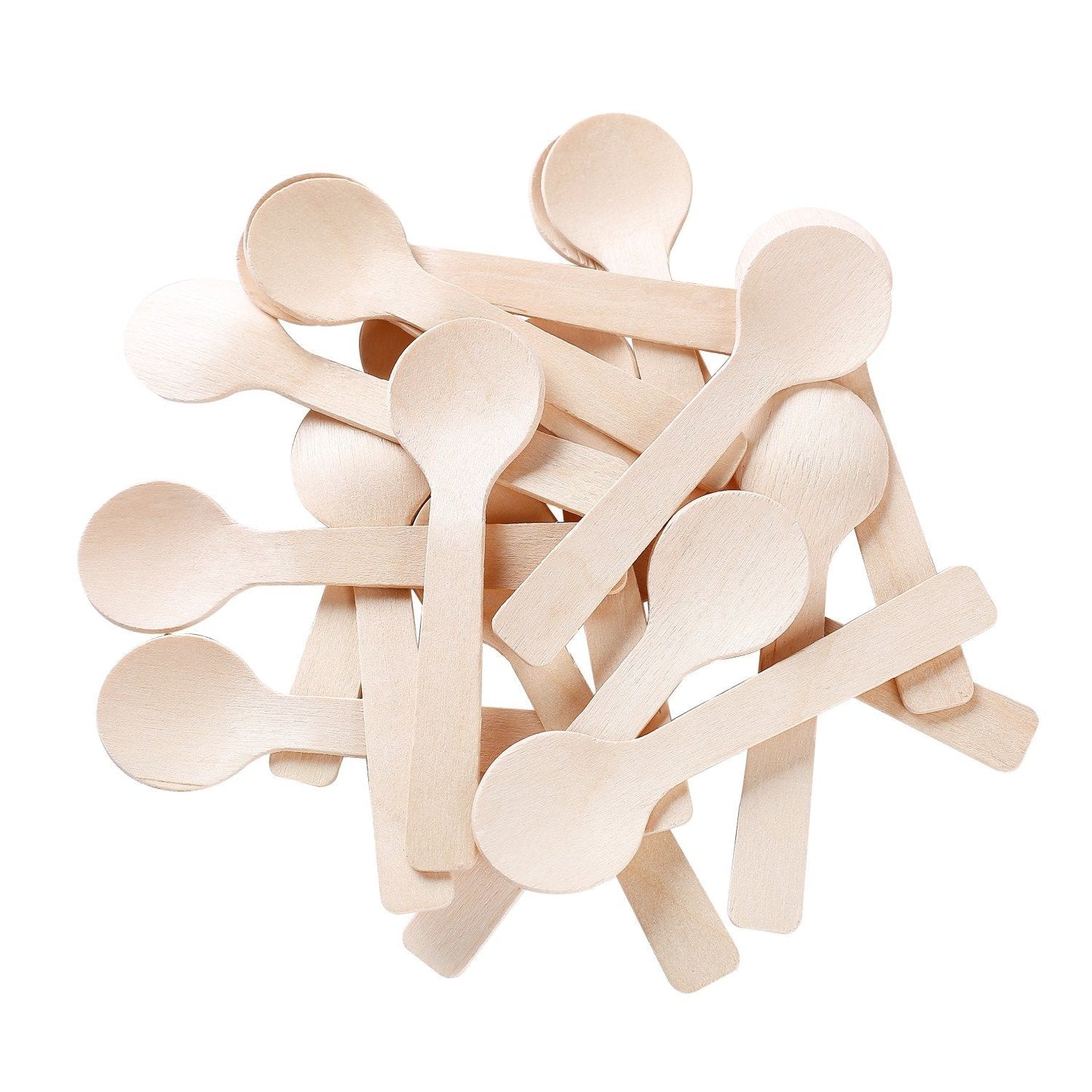 Gmark 1.5mm Extra-Thick Mini Wooden Spoons (4 Inch) - 200 Count Heavy Duty Birch Wood - Sturdy No-Snap Disposable Spoons for Gelato, Desserts & Charcuterie - Eco-Friendly & Compostable GM1042