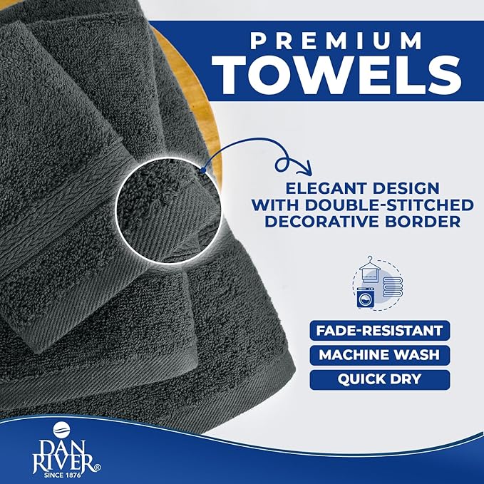 DAN RIVER 8 PC Luxury Bath Towels