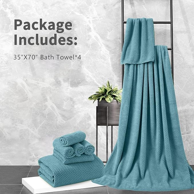 Extra Large Bath Towel Set of 4, Oversized Bath Sheet Super Soft Highly