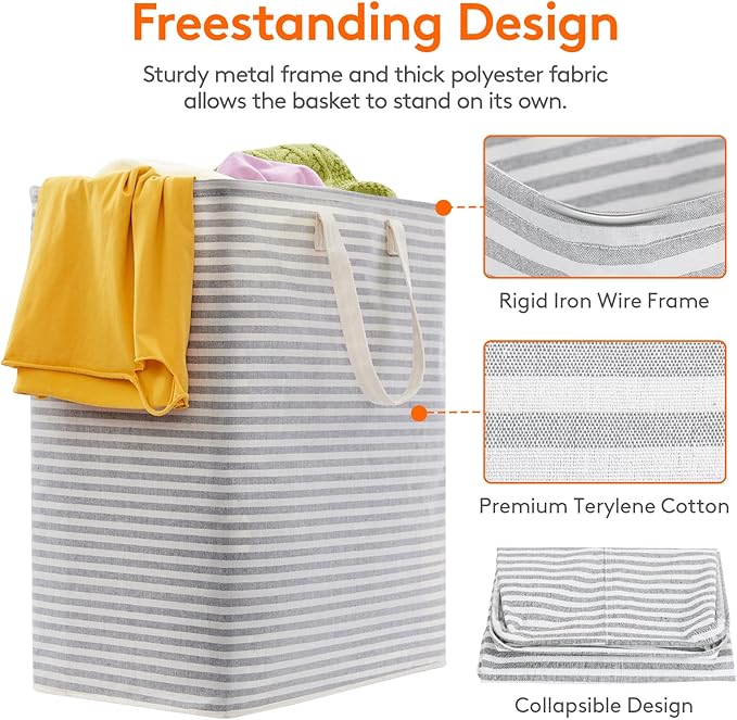 Lifewit 1 Pack Laundry Hamper Large Collapsible Laundry Baskets, Freestanding