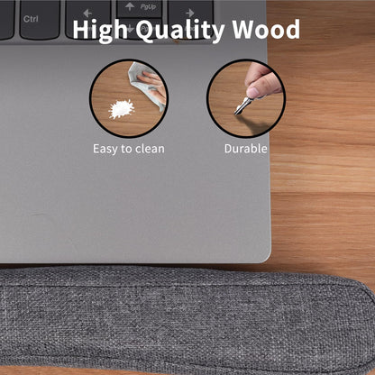 Heyfriday Home Office Lap Desk with Wrist Rest Laptop Bed Desk for Notebook, Laptop, Tablet, Lap Stand with Tablet, Phone Holder Fits Up to 14 Inch Laptops(Woodgrain)