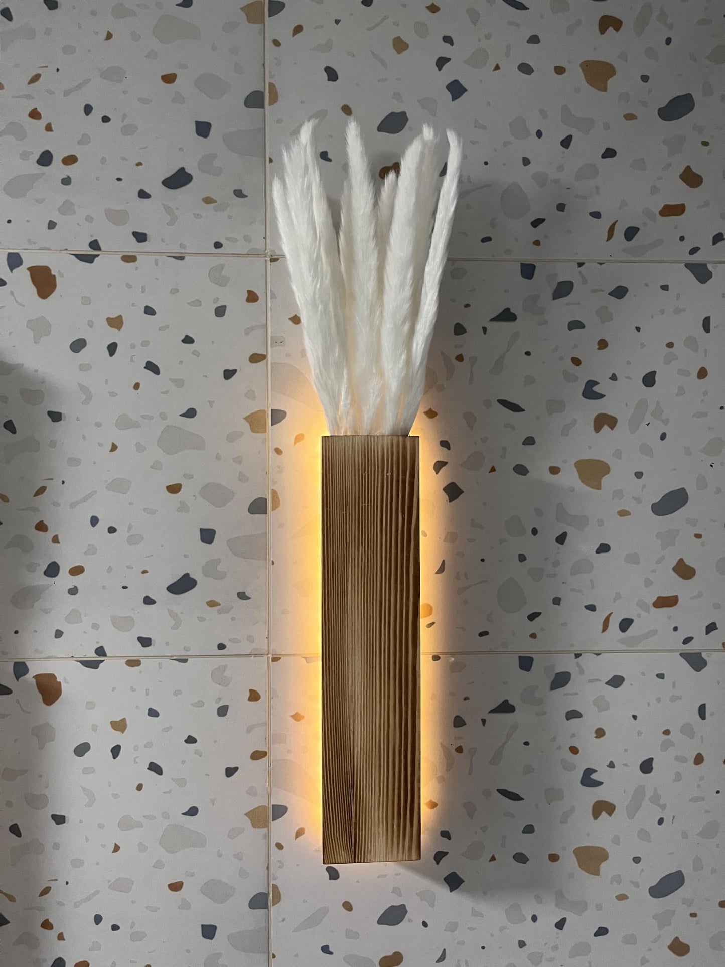 Artificial Eucalyptus with LED Lights Wall Planters Rustic Wall Decor with Lights Wall Sconces Fake Vines for Room Decor Home Bedroom Living Room Bathroom Hanging Vase for Dried Flowers Faux Plants