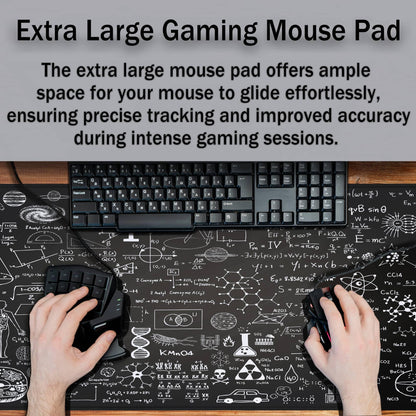 Samgula Large Mouse Mat Black Gaming Mousepad, Oversized Mouse Pads Long Desk Pad, Desktop Computer Pad Waterproof Non-Slip Rubber Base, 35.4 X 15.7 inch for Work/Game/Office/Home Science Formulas