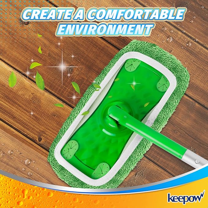 KEEPOW Reusable Microfiber Mop Pads