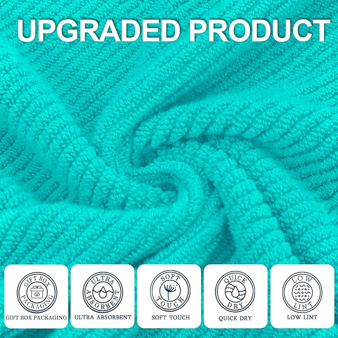VOOVA & MOVAS Bathroom Hand Towels Set of 4, Large 18"x28"