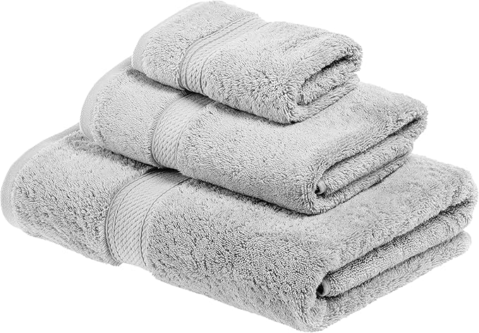 SUPERIOR Solid Egyptian Cotton Towel Set, Hand Towel 20” x 30”, Bath Towel 30”