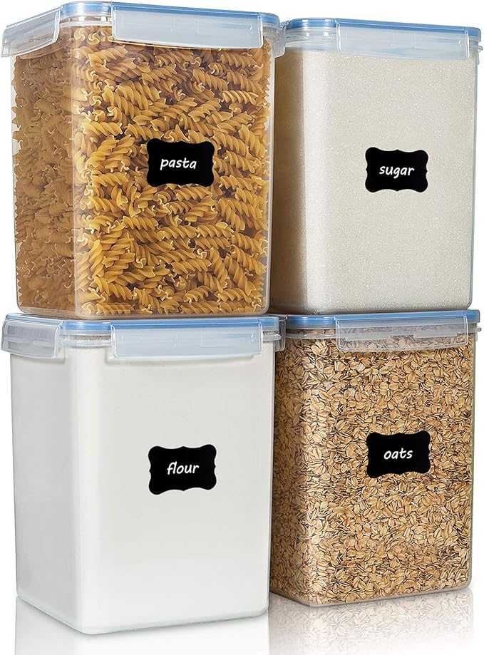 Vtopmart Large Food Storage Containers 5.2L / 175oz, 4 Pieces BPA Free Plastic