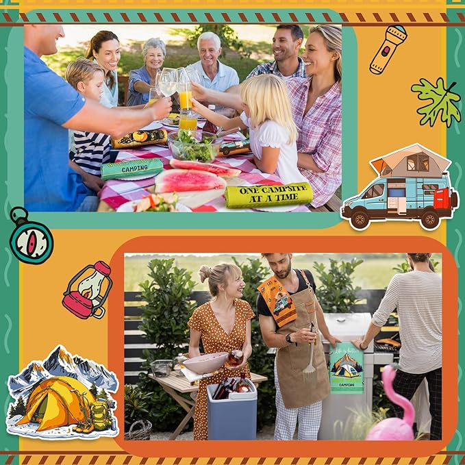Boyiee Set of 6 Camping Kitchen Towels Absorbent Dishcloths Bonfire Tent Car