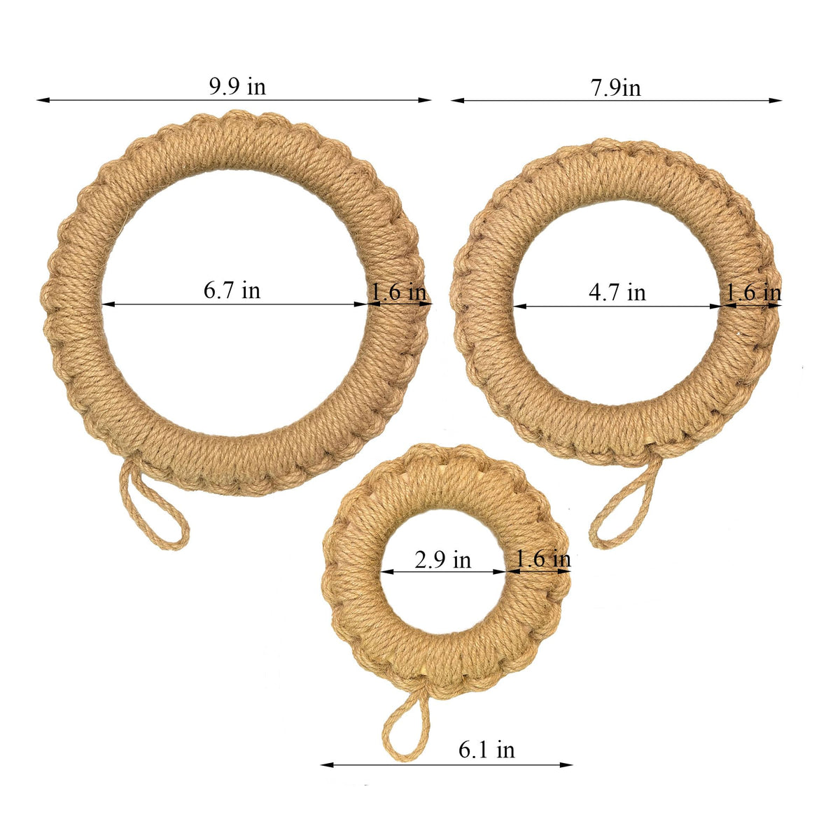 Trivets for Hot Dishes Round Jute Woven Trivet Set 3, Handwoven Trivet Mat for Duch Oven, Hot Pots, Pans, Teapot and Tabletop