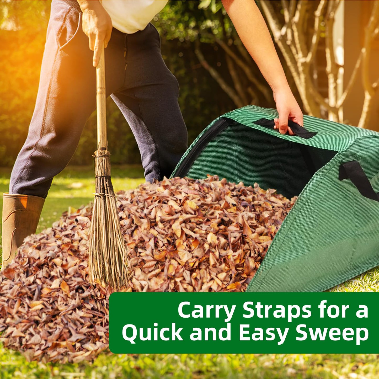 EOONTOON 30 Gallon Leaf Collector, Leaf Bag Chute, Portable Pop Up Leaf Bags, Foldable Dustpan Leaf Pick Up Tools Leaf Loader, Reusable Yard Garden Bags for Leaves Lawn Trash(100 L) Dimensions