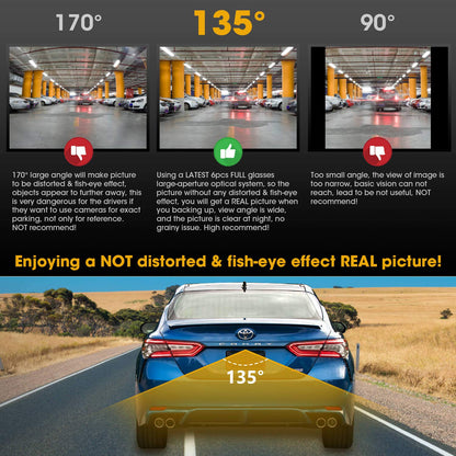 NATIKA Backup/Front/Side View Camera: No Distortion Effect Starlight Night Vision HD Metal Flush or Surface Mount 720P AHD and TVI Reverse Rear View Backup Camera for Cars Pickup Trucks SUVs RVs Vans