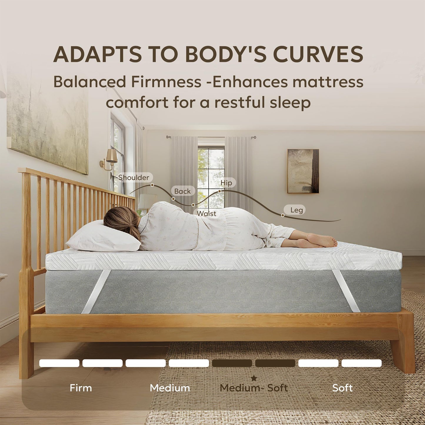 BALLAD 3 Inch Egg Crate Memory Foam Mattress Topper for Back Pain Relief, Soft Mattress Pad, Bed Topper with Cooling Cover, Non-Slip, CertiPUR-US & Oeko-Tex Certified (Twin)