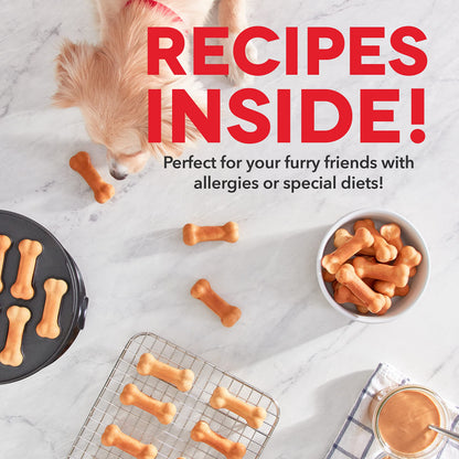 Dash Express Dog Treat Maker - DIY Bone-Shaped Treats - Personalized Dog Gifts - Easy to Clean - 8 Bones, White