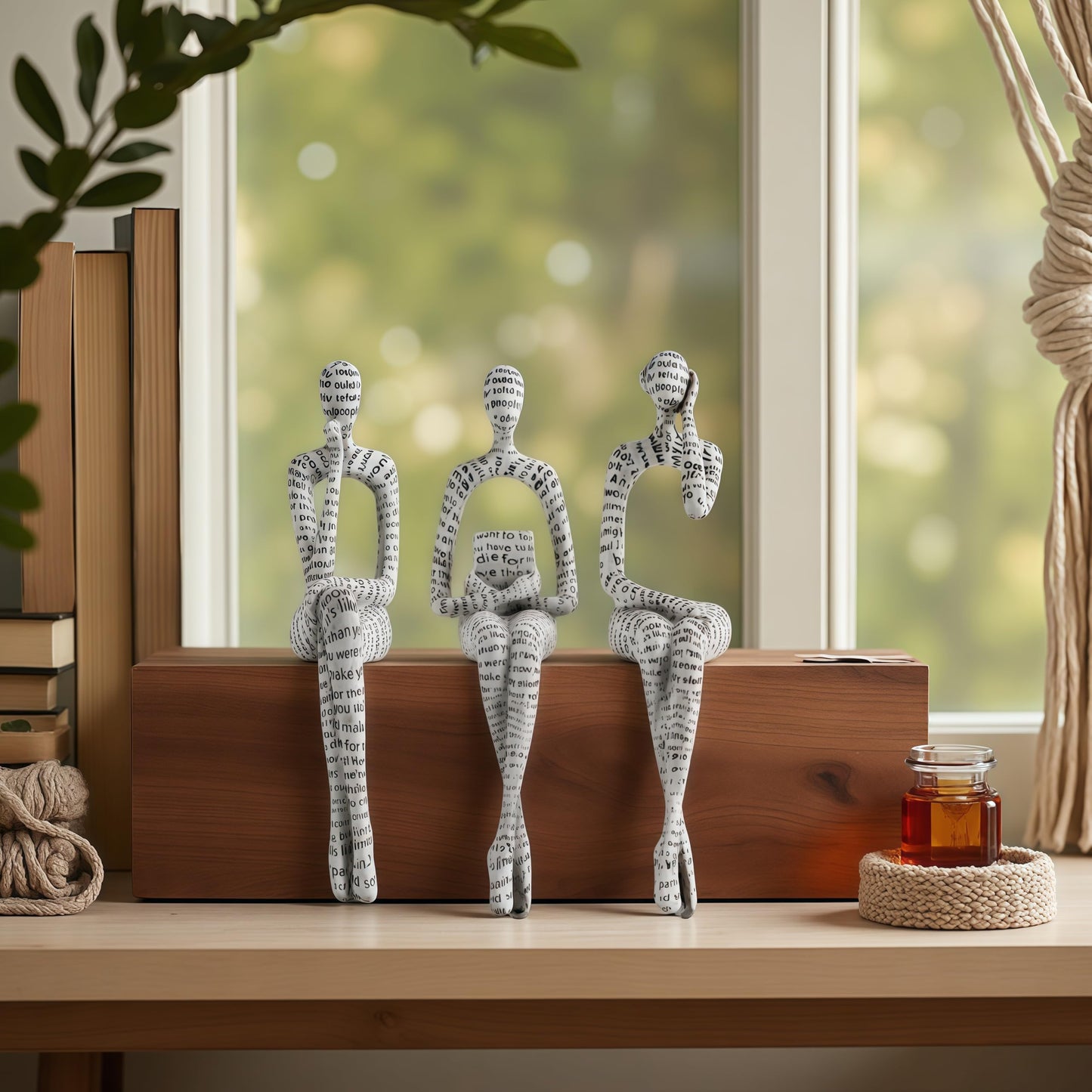 XINXUAN Letter - White Statue Home Decor - Modern Bookshelf & Desk Decor - 3 Piece Set