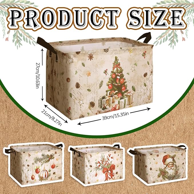 4 Pack Christmas Storage Bin Collapsible Large Christmas Storage Baskets