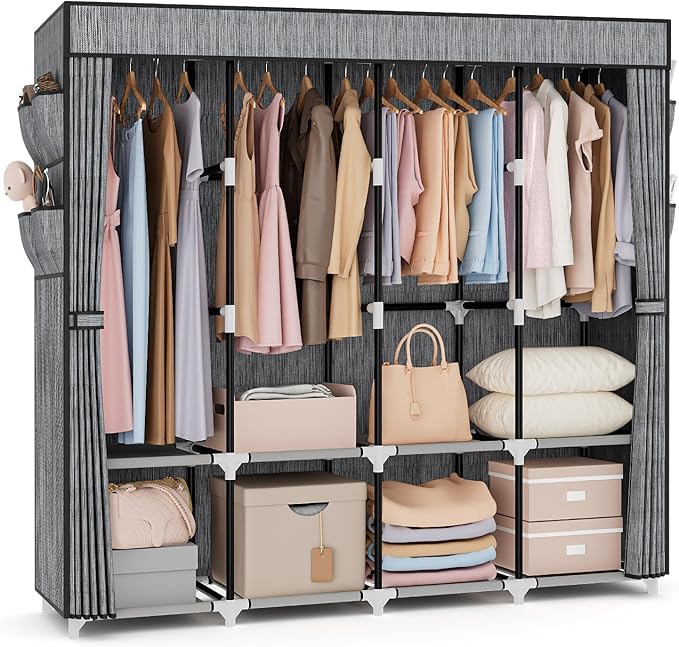 VTRIN Portable Closet for Hanging Clothes 67 Inch Wide Large Capacity Portable