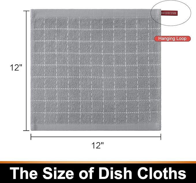 Mordimy 100% Cotton Terrycloth Kitchen Towels and Dishcloths Sets, Soft and