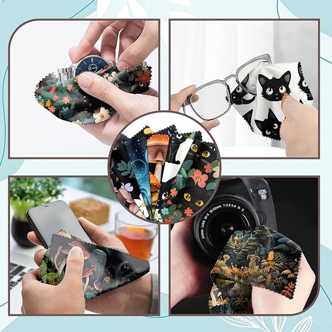 6 PCS Glasses Cleaning Cloth Eyeglass Lens Microfiber Cleaning Cloth Reusable