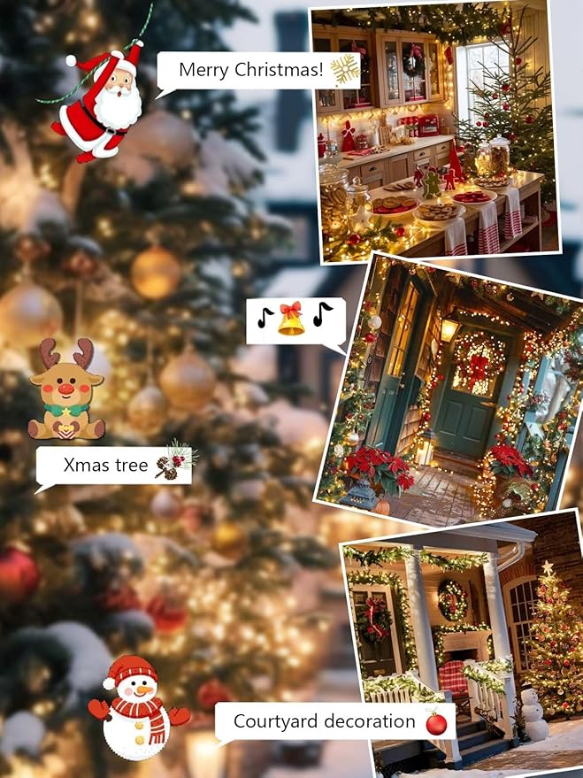 Voice Controlled Christmas Lights with Remote, 132 FT 400 LED String Lights Indoor Outdoor with 12 Modes 3 Timers, Dimmable Twinkle Light Plug in Waterproof for Xmas Tree Party Decor, Warm White