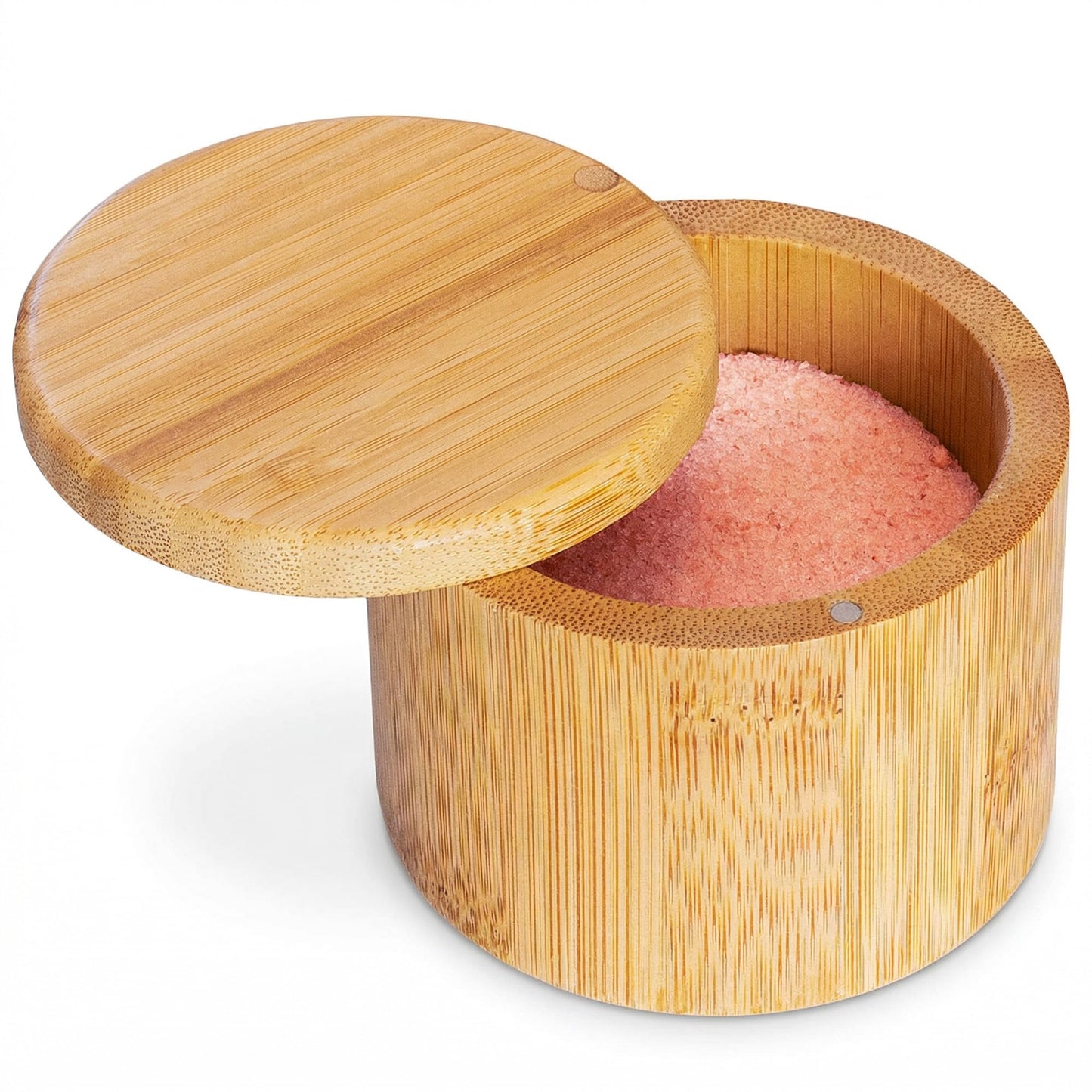 Totally Bamboo Salt Cellar with Swivel Lid - Wooden Salt Container, Bamboo Spice Box for Kitchen Countertop, Magnetic Closure, 6 Oz
