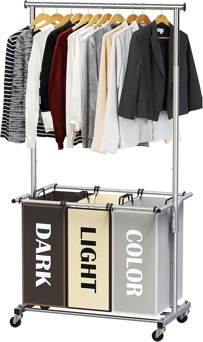 Simple Houseware 3-Bag Laundry Sorter