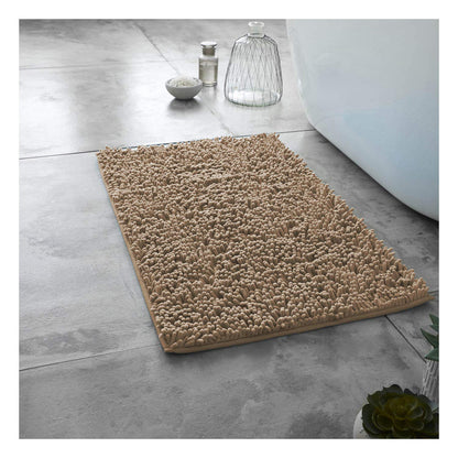 Lions Luxury 2 Piece Loop Bath Mats for Bathroom - Non Slip Chenille Bath Mat Set Rugs, Extra Soft with Water Absorbent Pedestal Bathmat Shower Toilet Mat, Natural