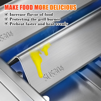 7635 38.9cm SUS304 Flavorizer Bars for Weber Spirit I & II 200 Series - E210, S210, E220, S220 with Front Control Knobs, 15.3 Inch Flavor Bars for Weber GS4 Spirit Grill