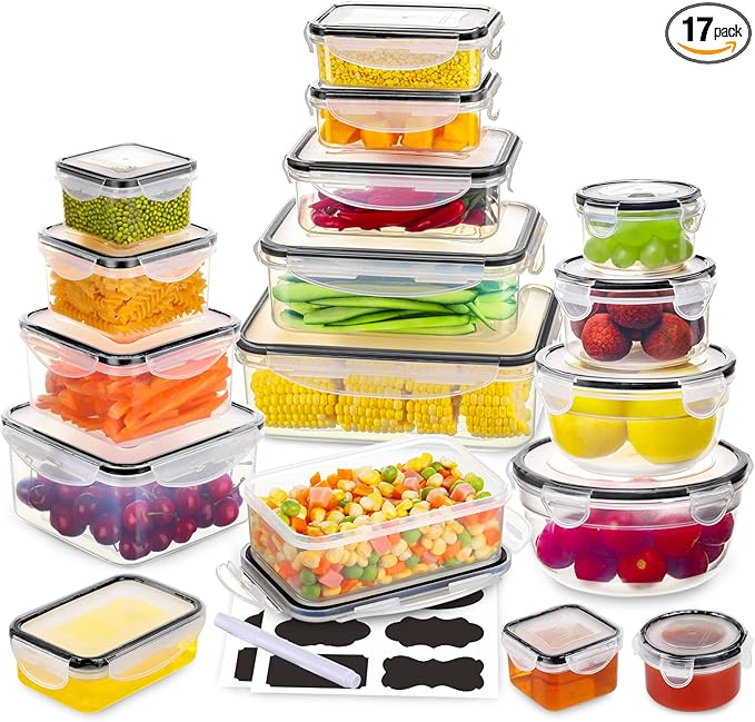34 PCS Food Storage Containers Set