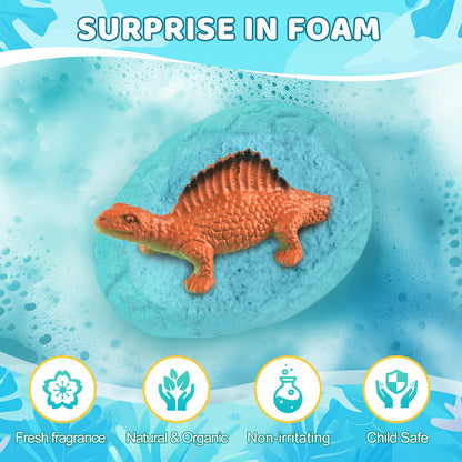 STARYAR Bath Bombs for Kids with Surprise Toys Inside, Kids Christmas Gifts, Stocking Stuffers for Kids Boys, XXXL Dinosaur Egg Bubble Bath Bombs Gift Set, Dino Eggs Toys for Boys 3 4 5 6 7