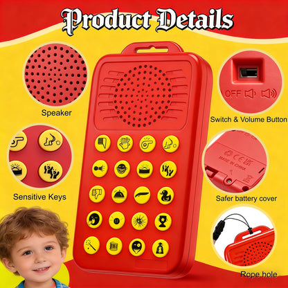 Sound Effects Machine - Gifts for Boys - 20 Hilarious Sounds - Boys Prank Gifts for Kids - 3 4 5 6 7 8 9 10 Year Old Boy Gift - Fun Boys Toys Age 3-13 - Cool Gadgets for Teens Gift (red-B)