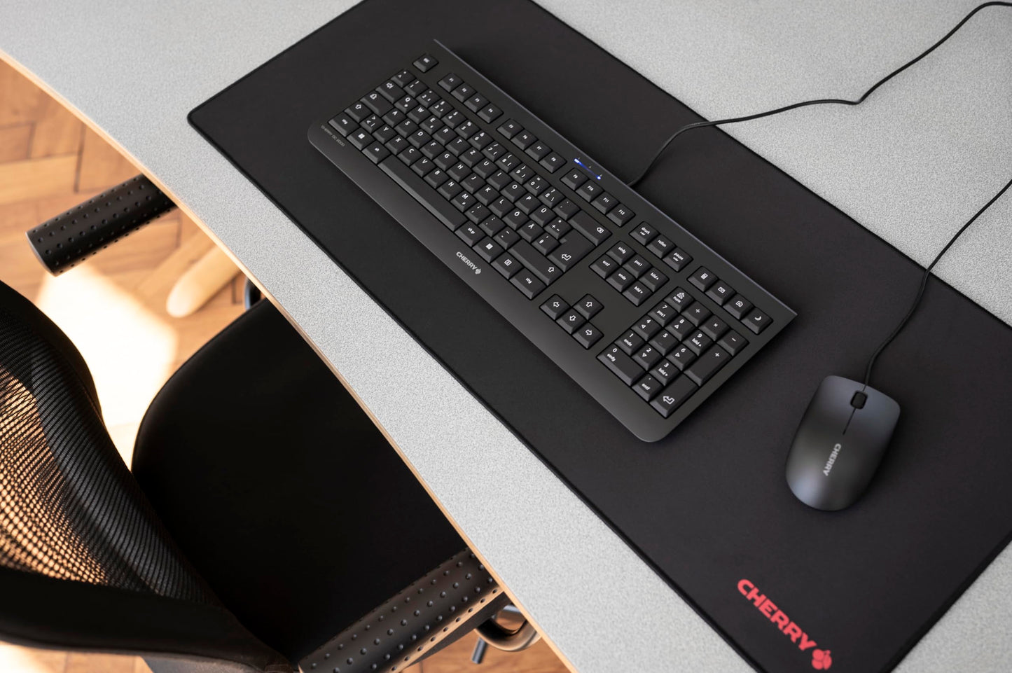 CHERRY MP 2000, Premium Fabric Mouse Pad in XXL (800 x 350 x 5 mm), Smooth Surface for Precision, Stitched Edges, Non-Slip, Rollable, Black