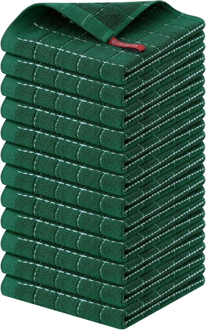 Homaxy 100% Cotton Terry Kitchen Dish Cloths, Ultra Soft and Absorbent Dish